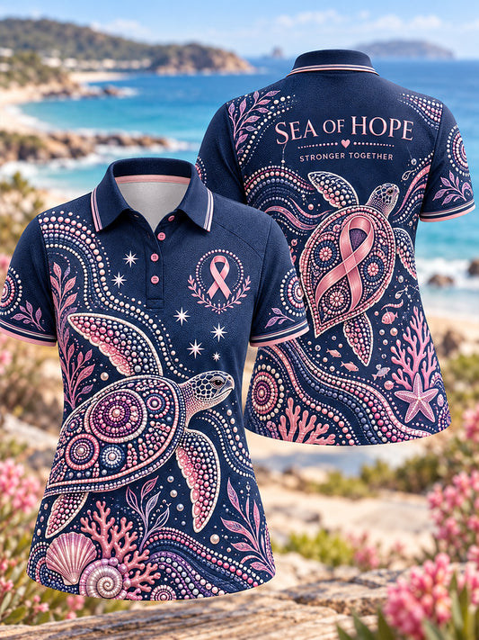Women's Breast Cancer Awareness Culture In Australia Polo T-Shirt