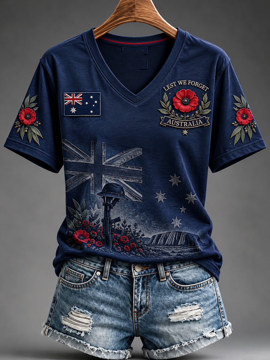 Women's Remembrance Day In Australia Short-Sleeved T-Shirt