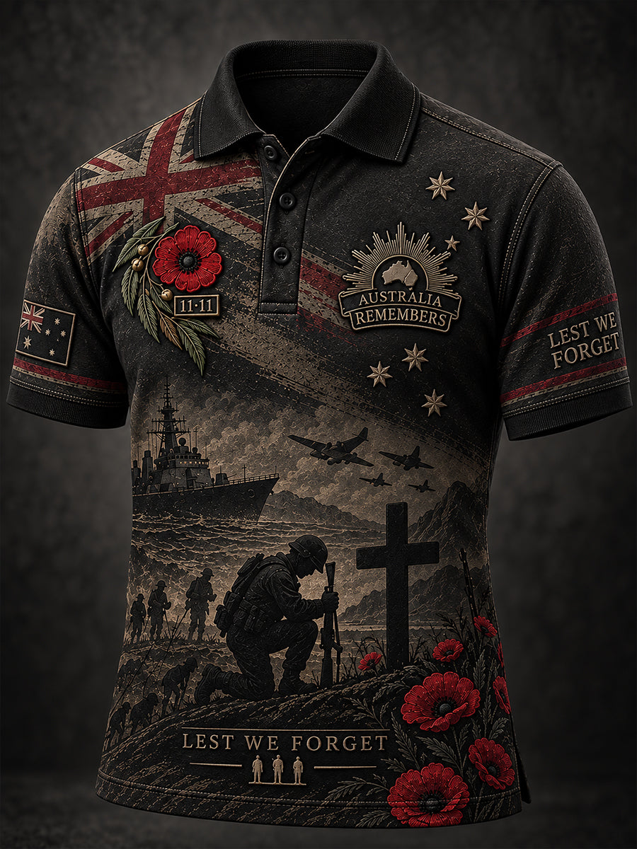 Men's Remembrance Day In Australia Short Sleeve Shirt