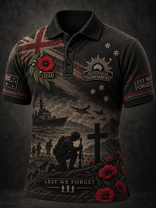 Men's Remembrance Day In Australia Short Sleeve Shirt