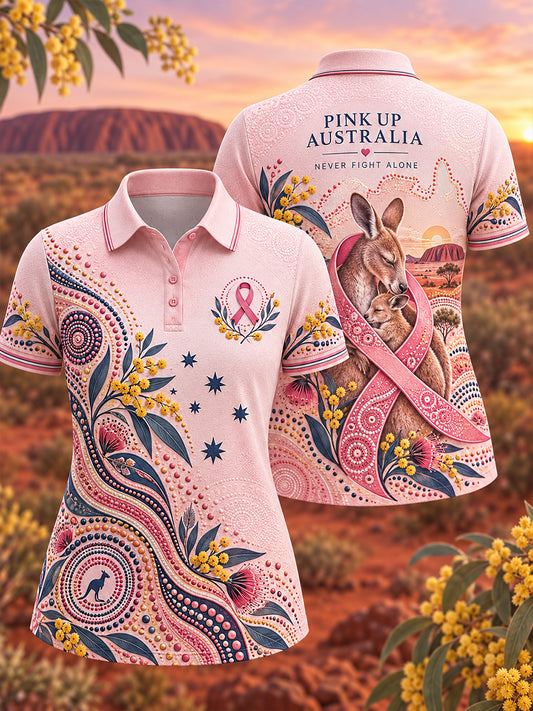 Women's Breast Cancer Awareness Culture In Australia Polo T-Shirt