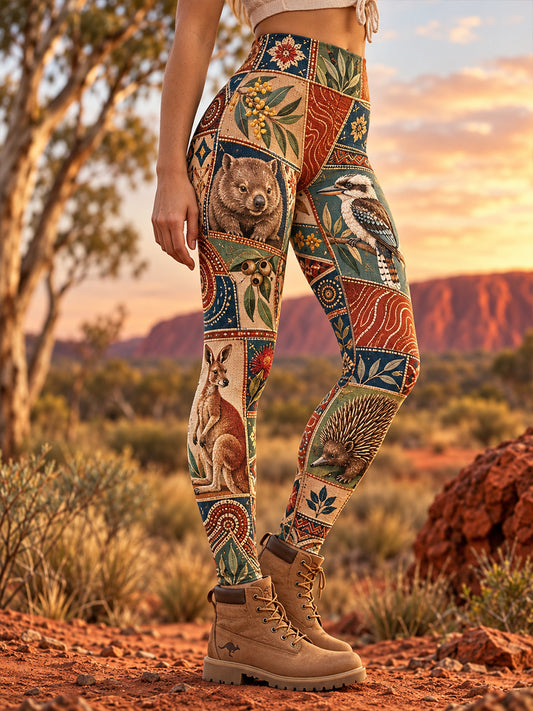 Women's Australian Animals  High-Waisted Slim Fit Casual Leggings