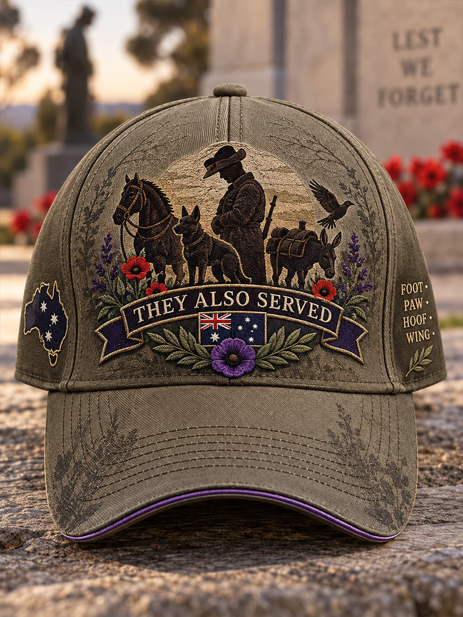 Unisex Australia Remembrance Day War Animal Memorial Hat