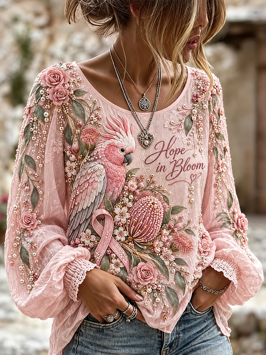 Women's Breast Cancer Awareness in Australia  Cotton-Linen Shirt