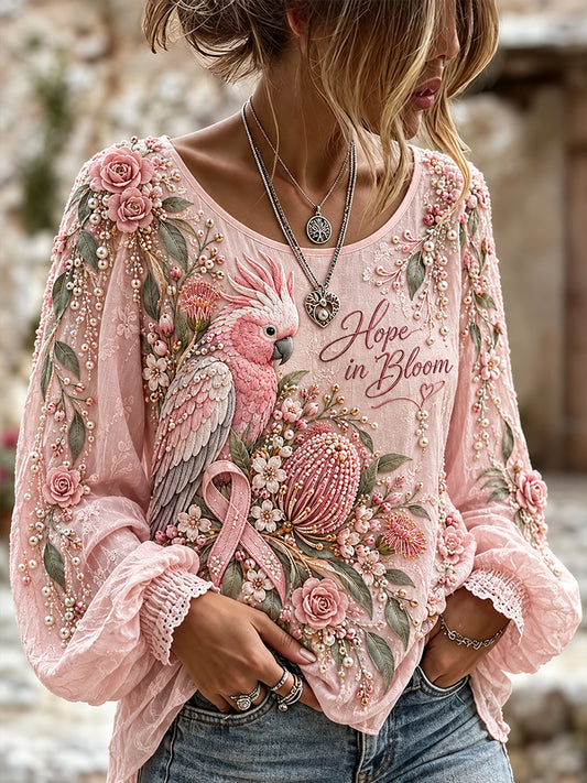 Women's Breast Cancer Awareness in Australia  Cotton-Linen Shirt