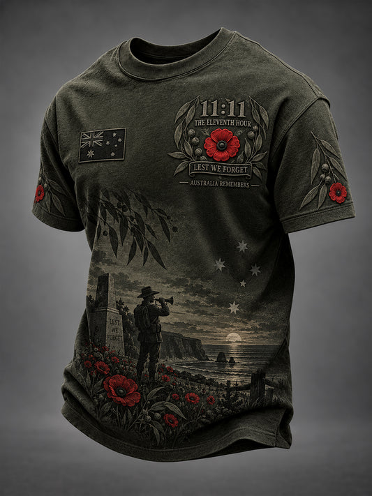 Men's Remembrance Day in Australia Short-Sleeved T-Shirt