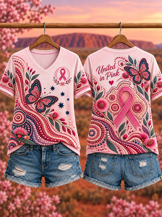 Women's Breast Cancer Awareness In Australia Short-Sleeved T-Shirt