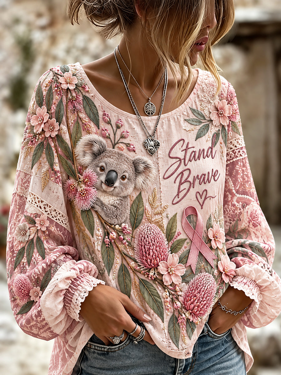Women's Breast Cancer Awareness in Australia Cotton-Linen Shirt