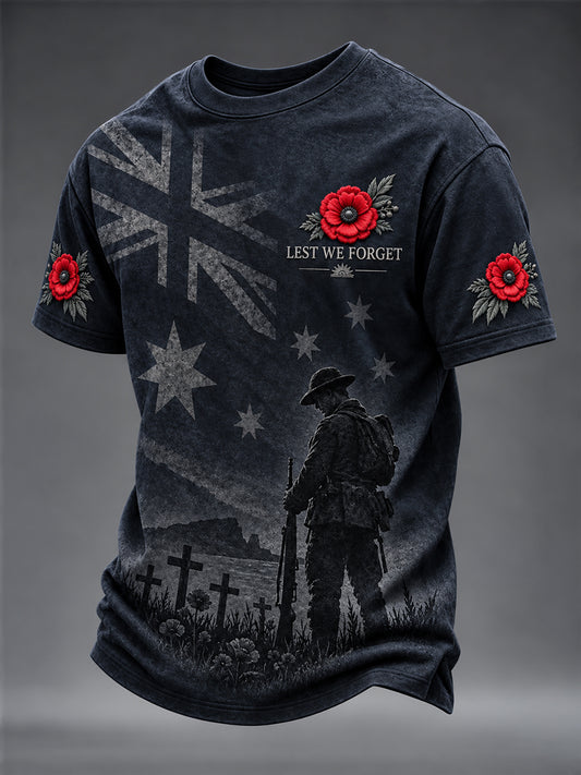 Men's Remembrance Day in Australia Short-Sleeved T-Shirt