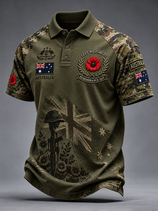 Men's Remembrance Day in Australia Short Sleeve Shirt