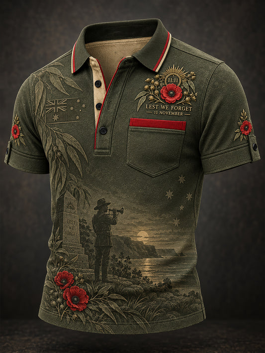 Men's Remembrance Day in Australia Short Sleeve Shirt