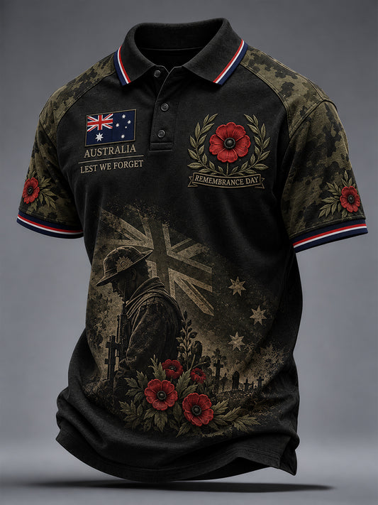 Men's Remembrance Day in Australia Short Sleeve Shirt
