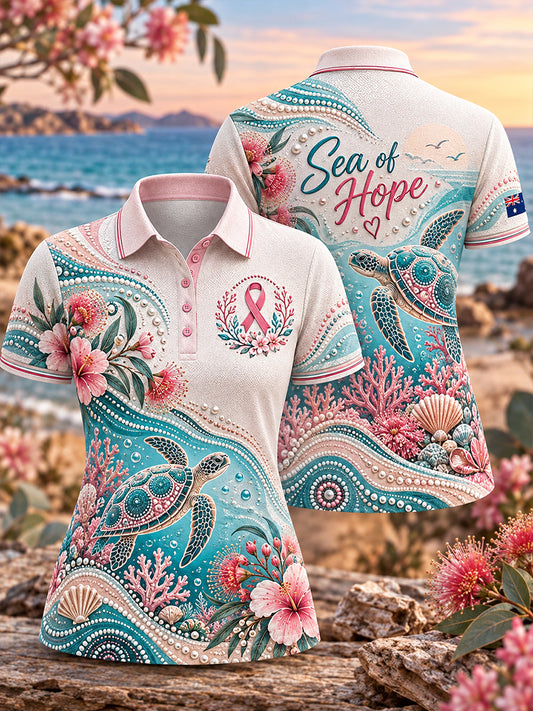 Women's Breast Cancer Awareness In Australia Polo T-Shirt