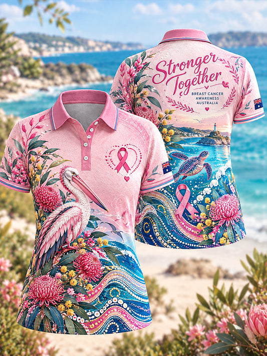 Women's Breast Cancer Awareness In Australia Polo T-Shirt