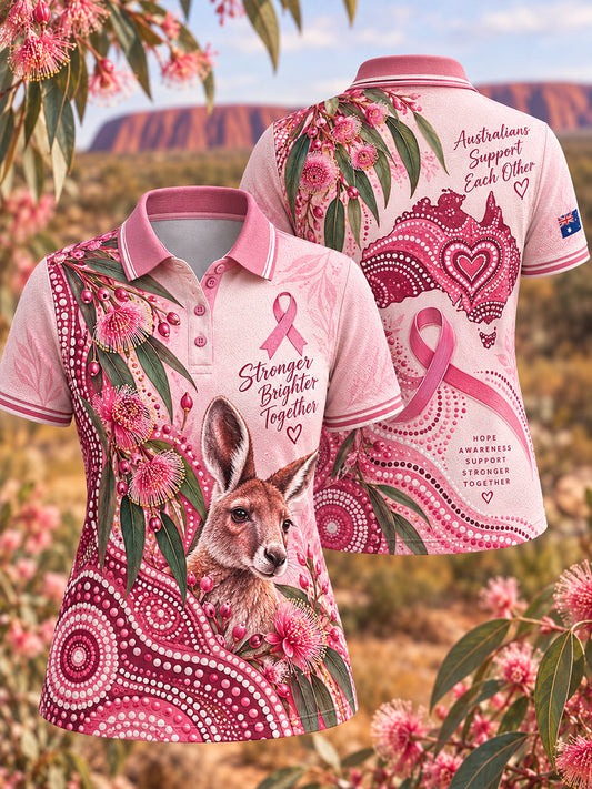 Women's Breast Cancer Awareness In Australia Polo T-Shirt