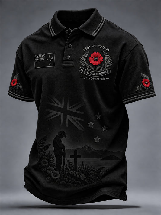 Men's Remembrance Day  in New Zealand Short Sleeve Shirt