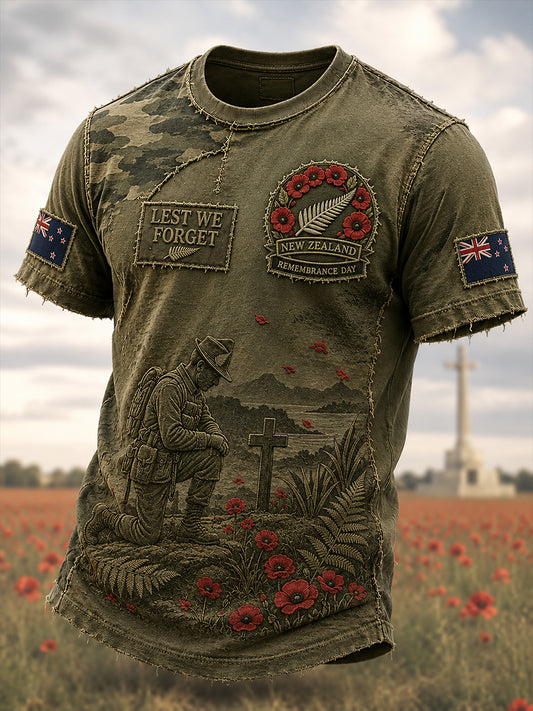 Men's Remembrance Day  in New Zealand Short Sleeve T-Shirt