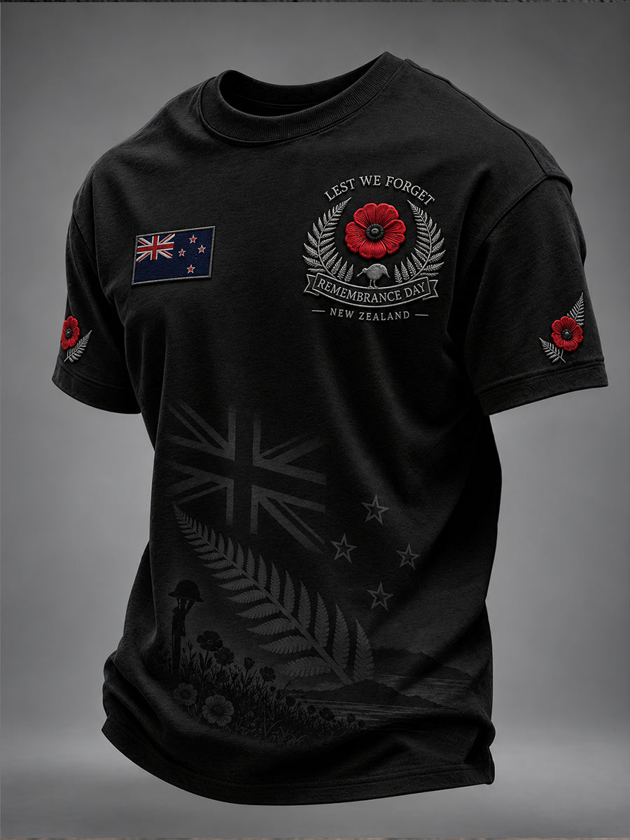 Men's Remembrance Day  in New Zealand Short Sleeve T-Shirt