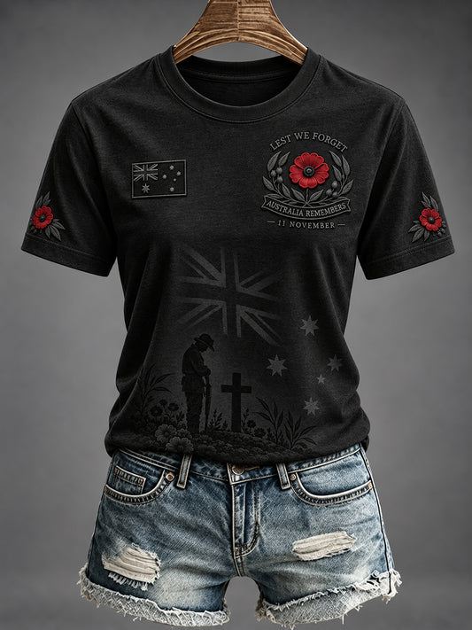 Women's Australian Veterans Commemorate Remembrance Day Short-Sleeved T-Shirt