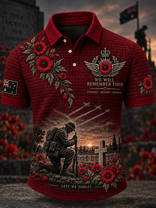 Men's Remembrance Day in Australia Short Sleeve Shirt