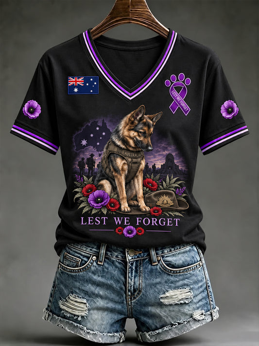 Women's Australian War Animal Memorial For Remembrance Day Short-Sleeved T-Shirt