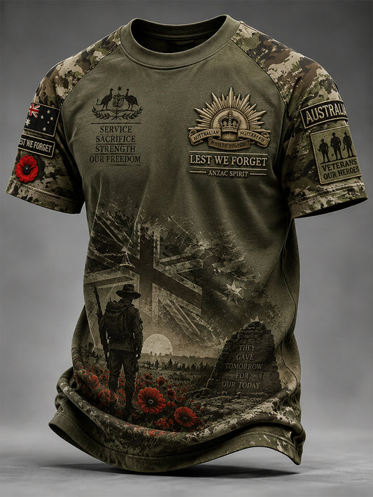 Men's Remembrance Day In Australia Short Sleeve T-Shirt