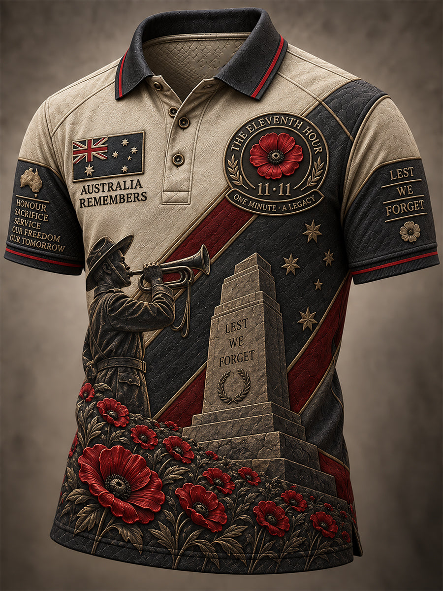Men's Australian Veterans Remembrance Day Short Sleeve Shirt
