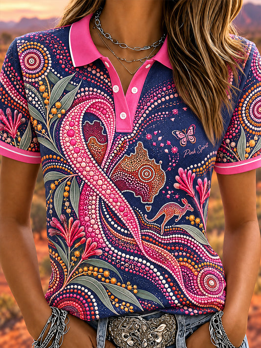 Women's Breast Cancer Awareness In Australia Polo T-Shirt