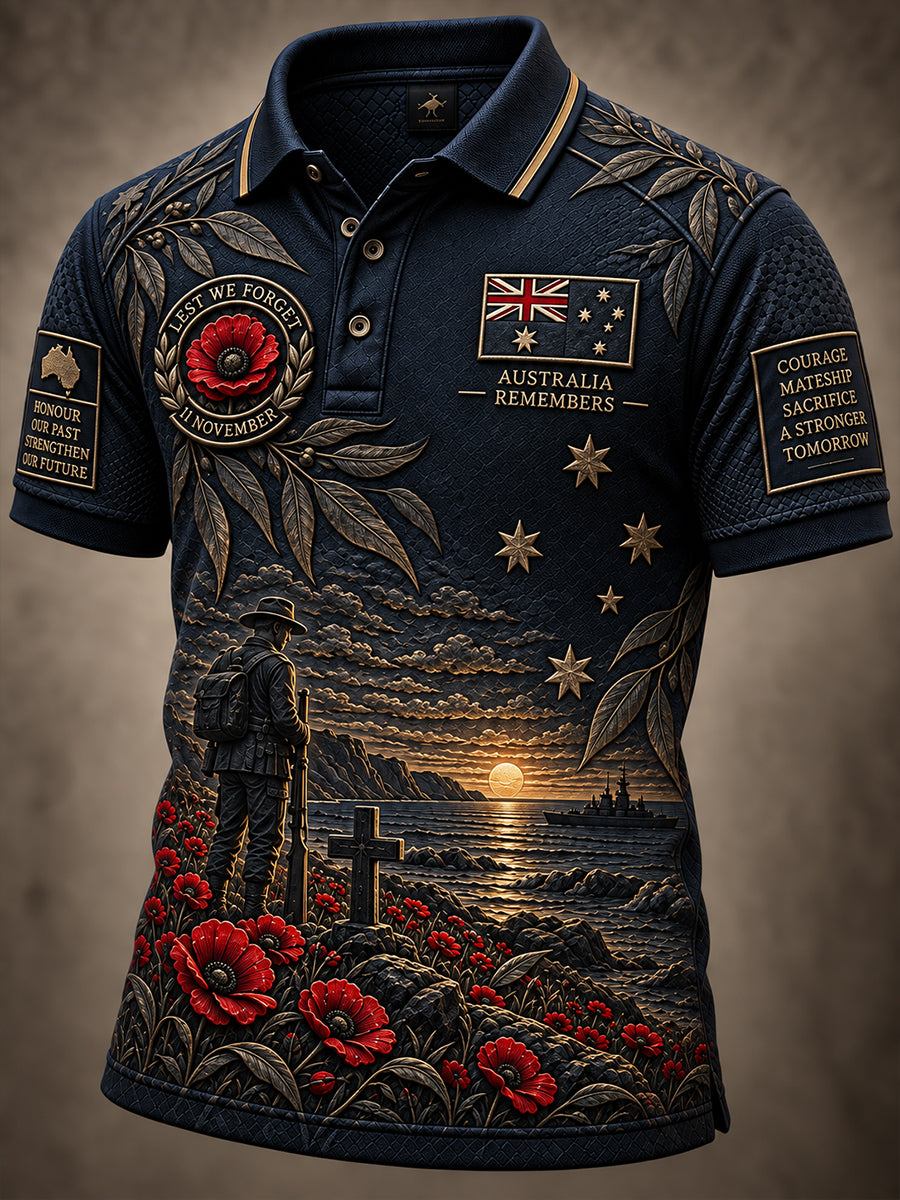 Men's Australian Veterans Remembrance Day Short Sleeve Shirt