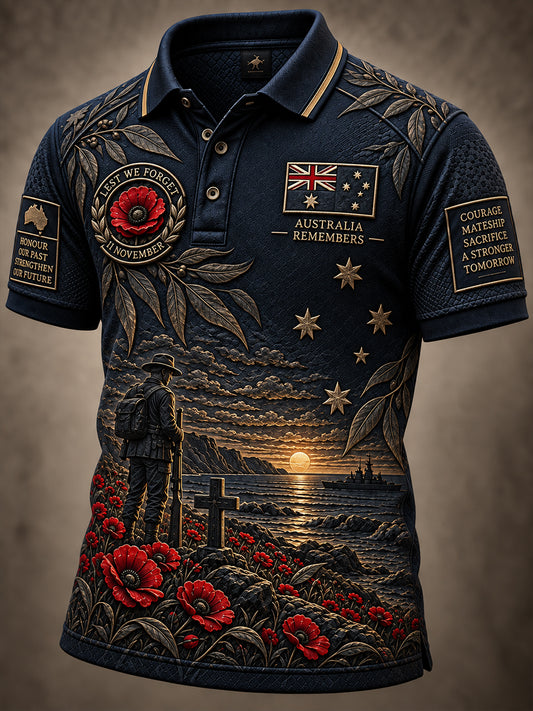 Men's Australian Veterans Remembrance Day Short Sleeve Shirt