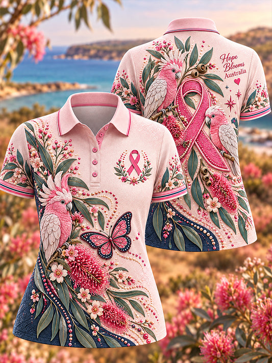 Women's Breast Cancer Awareness In Australia Polo T-Shirt