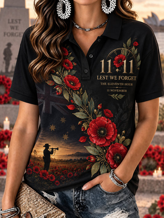 Women's Remembrance Day Polo T-Shirt