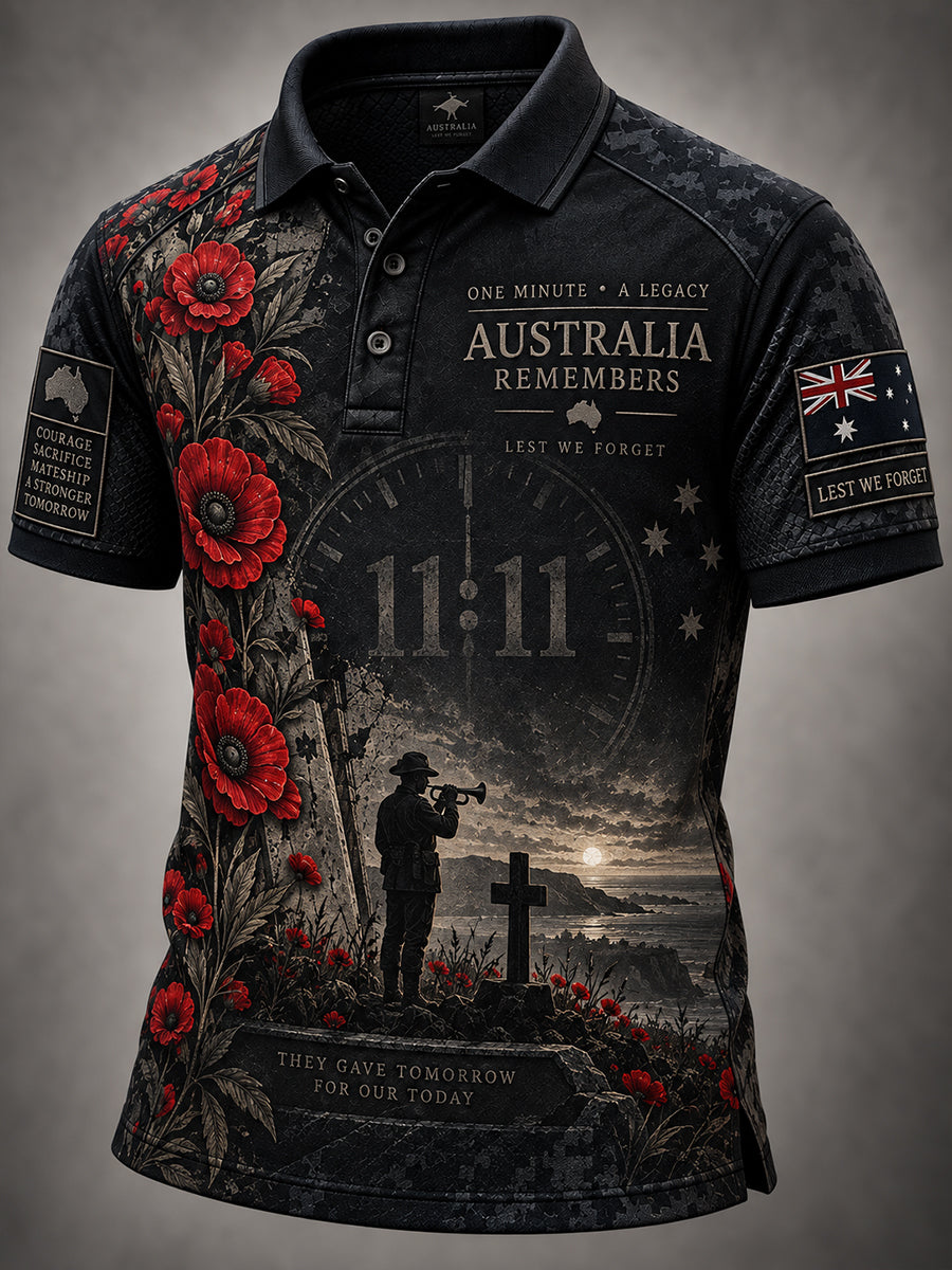 Men's Australian Veterans Remembrance Day Short Sleeve Shirt