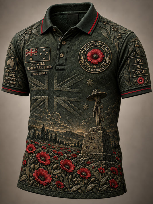 Men's Australian Veterans Remembrance Day Short Sleeve Shirt