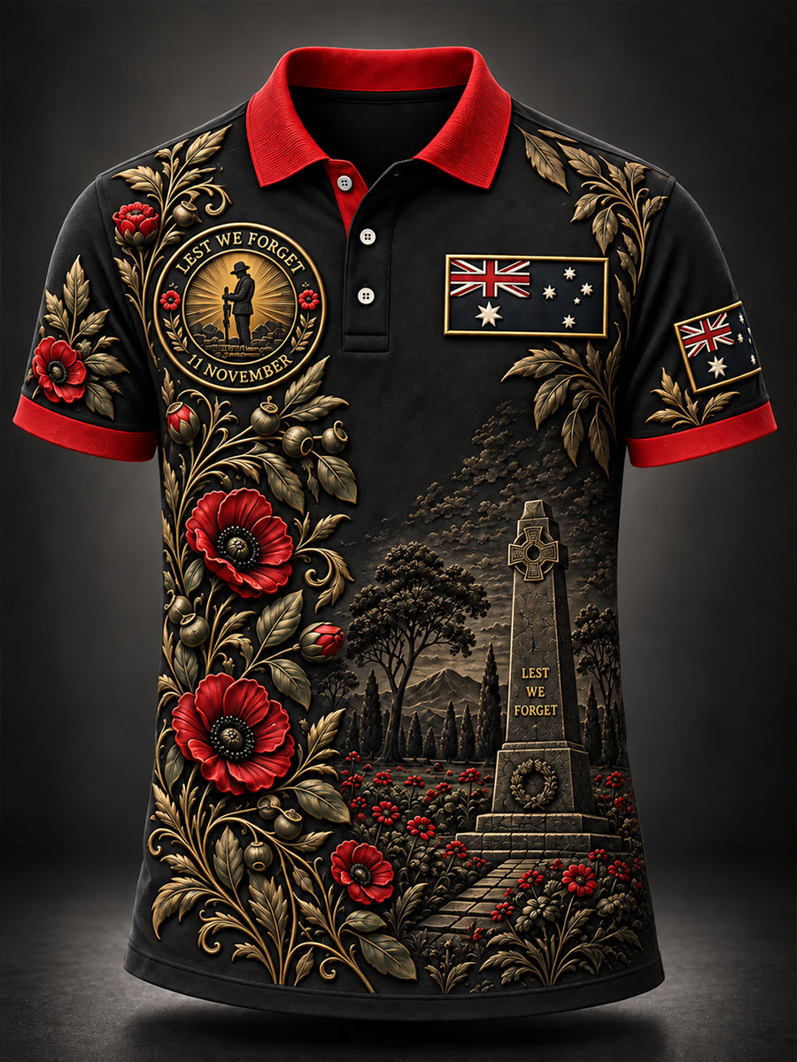 Men's Australian Veterans Remembrance Day Short Sleeve Shirt