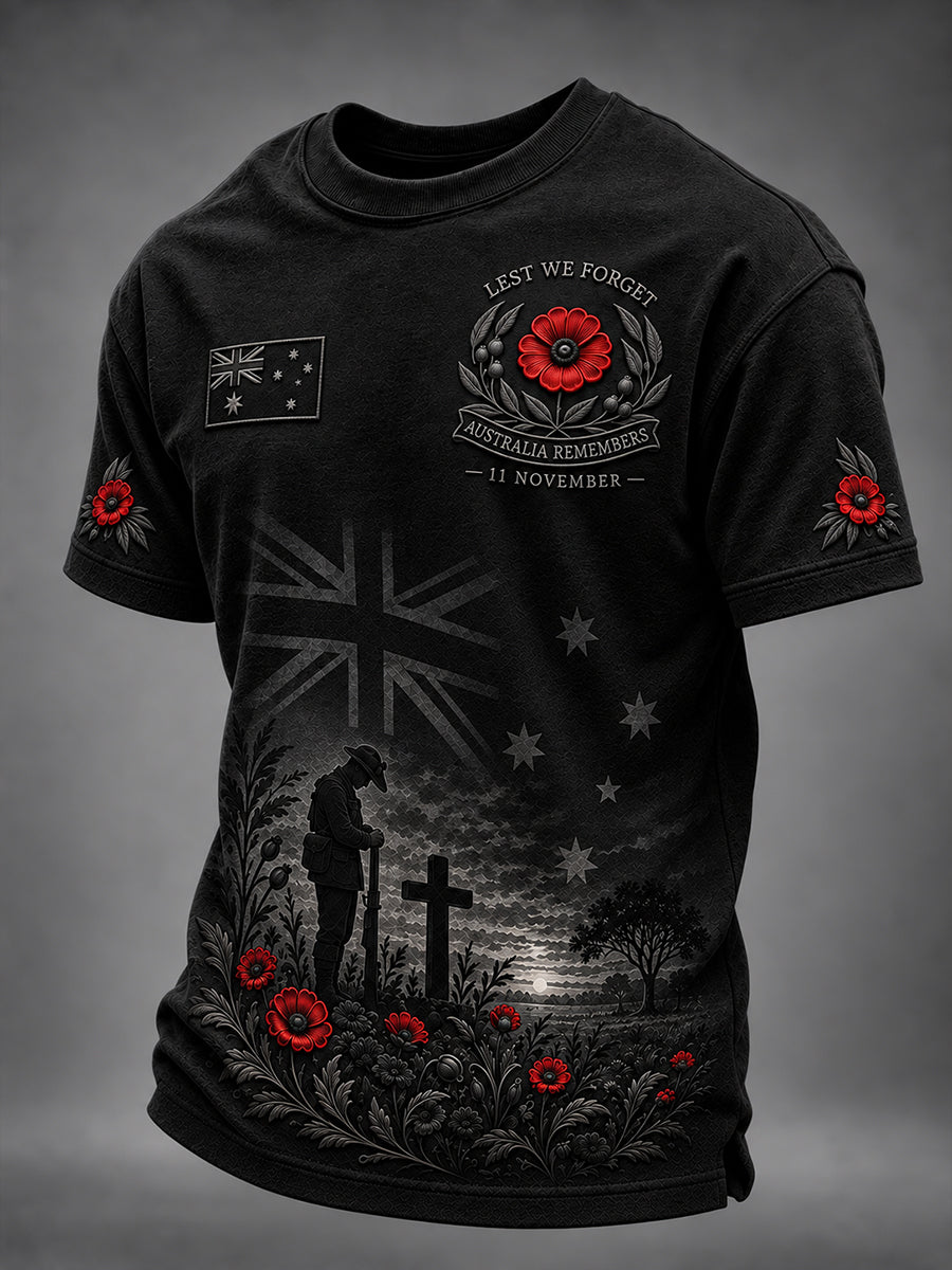 Men's Australian Veteran Remembrance Day  Short Sleeve T-Shirt