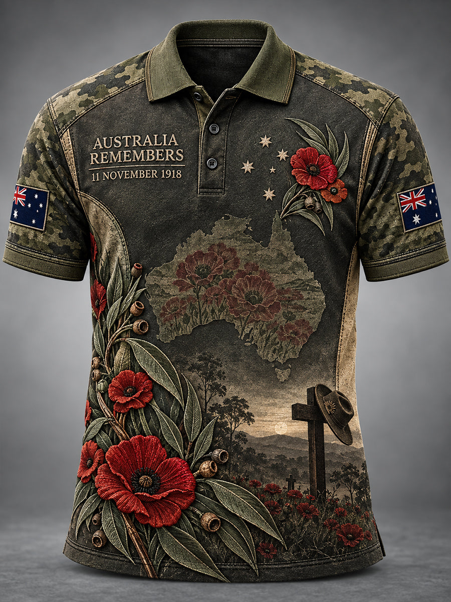 Men's Australian Veteran Remembrance Day Short Sleeve Shirt