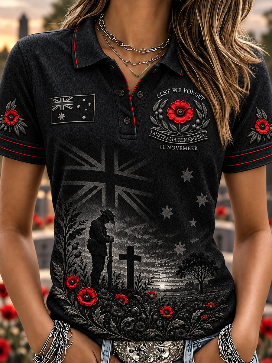 Women's Australian Veteran Remembrance Day Polo T-Shirt