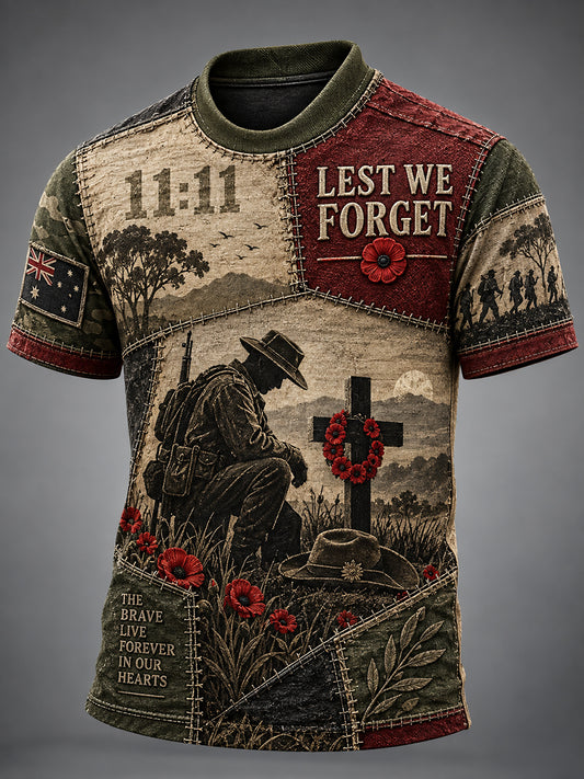 Men's Australian Veteran Remembrance Day Short Sleeve T-Shirt