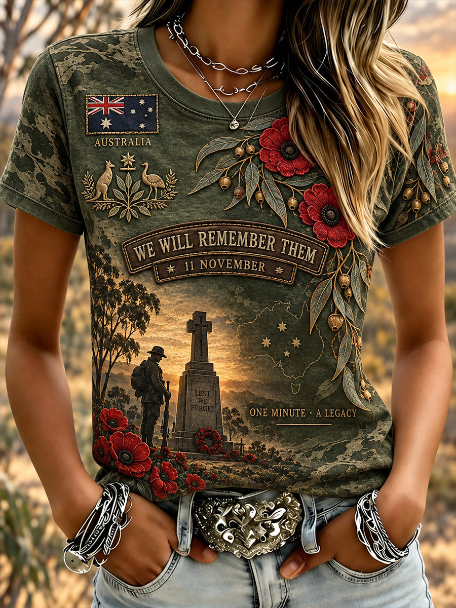 Women's Australian Veteran Remembrance Day  T-Shirt