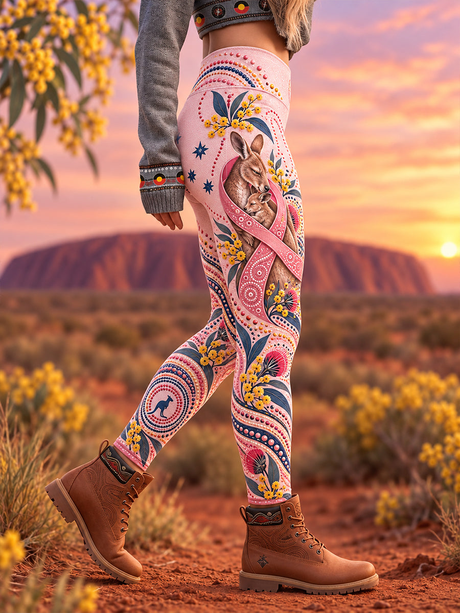 Women's Breast Cancer Awareness In Australia High-Waisted Slim Fit Casual Leggings