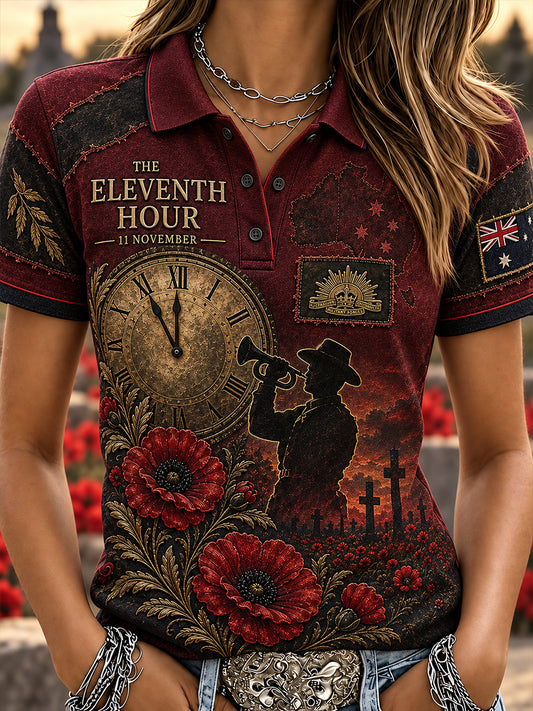 Women's Australian Veteran Remembrance Day Polo T-Shirt