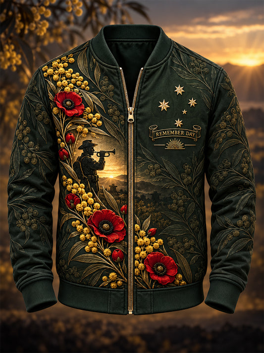 Men's Remembrance Day In Australia Zipper Jacket