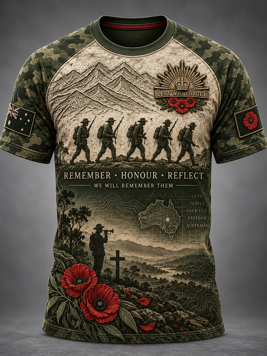 Men's Australian Veteran Remembrance Day Short Sleeve T-Shirt