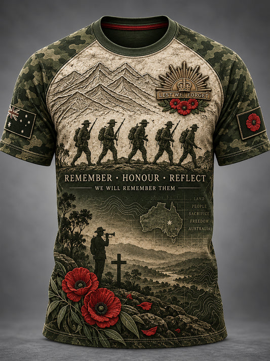 Men's Australian Veteran Remembrance Day Short Sleeve T-Shirt