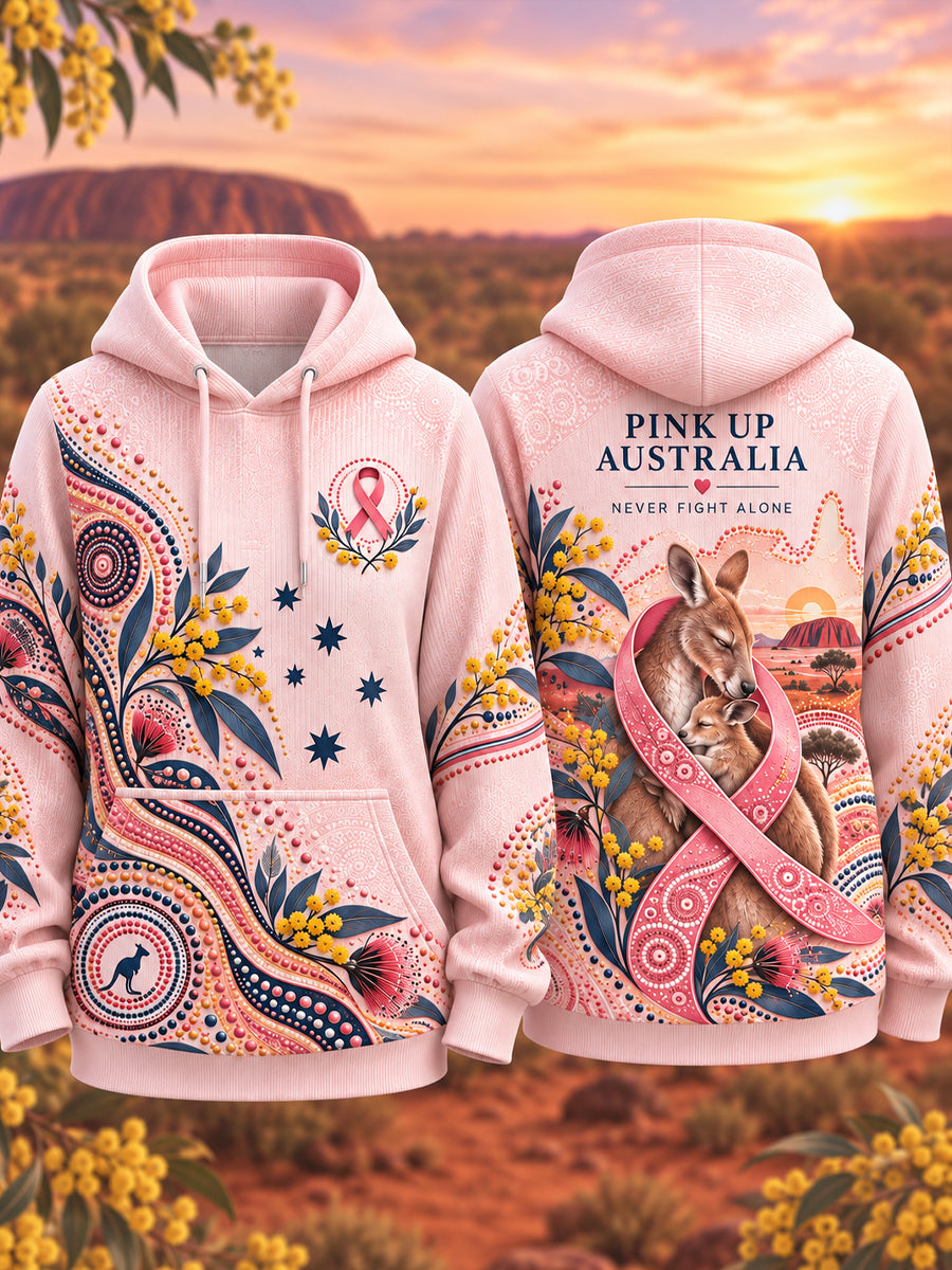 Women's Breast Cancer Awareness in Australia Ribbed Hoodie