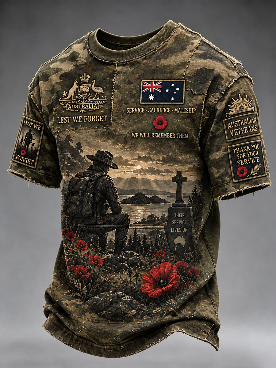 Men's Australian Veteran Remembrance Day Short Sleeve T-Shirt