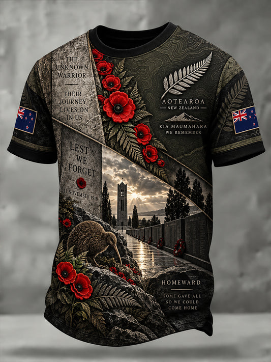 Men's New Zealand Veteran Remembrance Day Short Sleeve T-Shirt