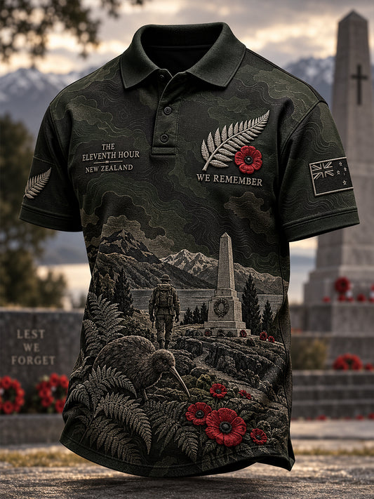 Men's New Zealand Veteran Remembrance Day Short Sleeve Shirt