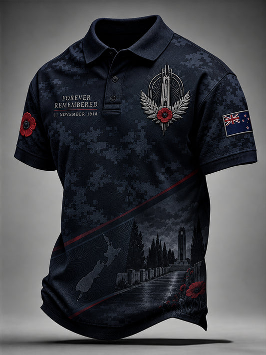 Men's New Zealand Veteran Remembrance Day Short Sleeve Shirt